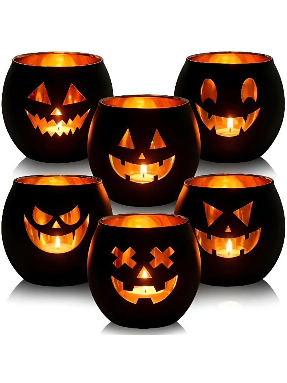 Halloween Tea Light Candle Holders Set of 6, Votive Candle Holders
